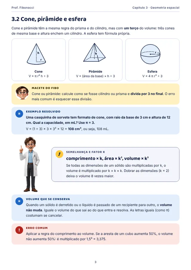 Página interna do capítulo 3, Geometria espacial